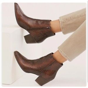 Free People Vegan Go Western Snakeprint Boot